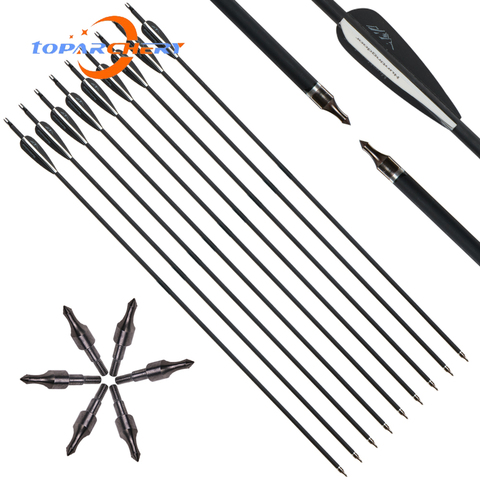 RU stock  12/24 pcs Carbon Arrows 31.5inch Hunting and Target Practice Arrows for Compound /Recuve Bow ► Photo 1/6