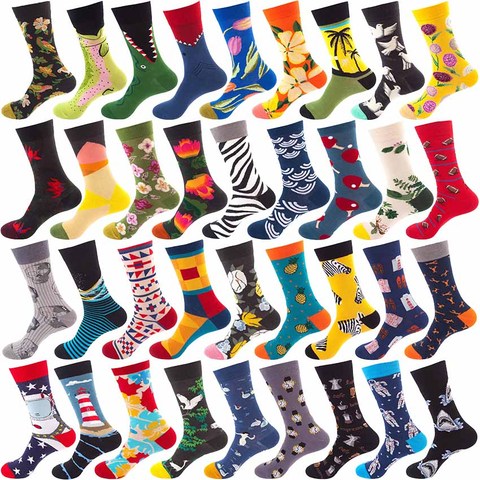 Men's socks winter sweat-proof breathable deodorant sports men's cotton socks men's casual fashion happy socks retro men socks ► Photo 1/6