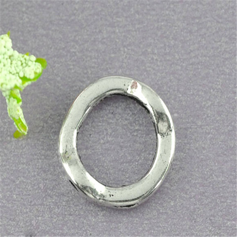 50 PCs Doreen Box  Circle Bead Frame Findings 13mm Dia.  ( Fit 8mm Bead ) Znic Alloy Silver Color For DIY Jewelry Making ► Photo 1/3