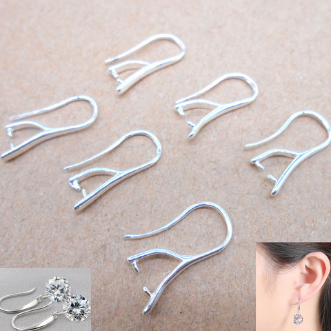 10PCS 925 Silver Earring Hook Ear Wires For Design DIY Crystal Earring findings