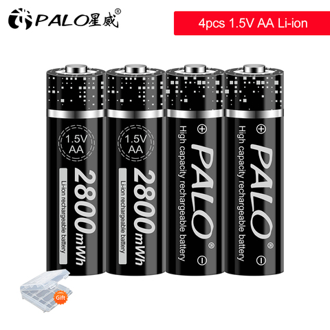 PALO New 1.5 V Li-ion Rechargeable battery 1.5V AA battery 3000 mWh AA batteries for Clocks, mice, computers, toys so on ► Photo 1/6