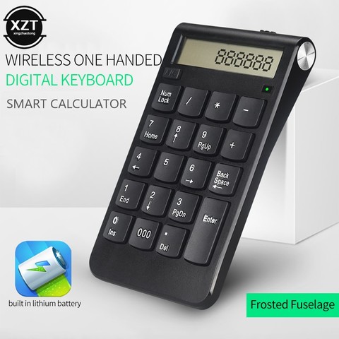 Wireless 2.4G Usb Number Keyboard/Calculator with Digital Display Rechargeable Mini 19 Keys Numeric Smart Keypad Office Supplies ► Photo 1/6