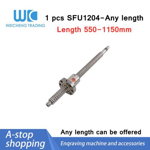 SFU1204  550 600 650 700 750 800 1150mm rolled ball screw C7 with 1204 single ball nut CNC parts RM1204 ► Photo 1/6