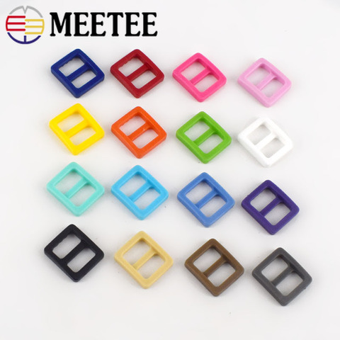 20/50/100pcs Meetee Colorful 10mm Plastic Slider Tri-Glide Adjustable Buckle Dog Collar Harness Backpack Strap Webbing Bag Parts ► Photo 1/6