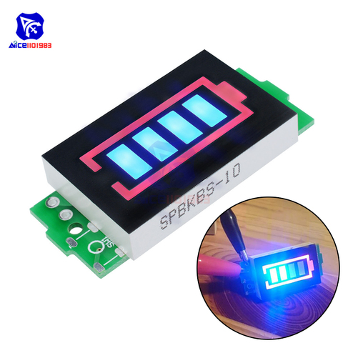 diymore 1S/2S/3S/4S/6S/7S Series Green/Blue 4 Level LED Indicator Module 18650 Lithium Battery Capacity Charging Tester for Car ► Photo 1/6