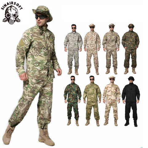 SINAIRSOFT Military Tactical Cargo Pants Camo Uniform Waterproof Camouflage Military BDU Combat Uniform US Hunting Clothing Set ► Photo 1/6