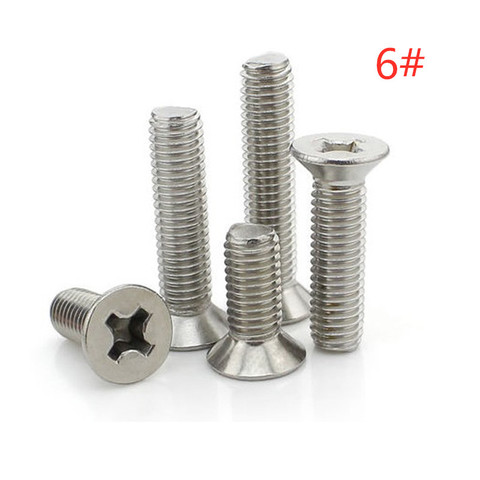 Phillips Screw Flat Head Stainless Steel 100pcs/lot UNC 6-32 3/8 1/2 5/8 3/4 7/8 1 Inch Machine Electrical *3/16 1/4 5/16 ► Photo 1/6