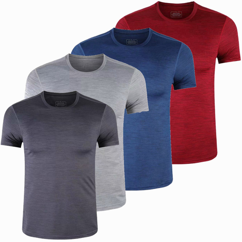 Spandex Sports Gym T Shirt Men Short Sleeve Dry Fit T-Shirt Compression stretch Top Workout Fitness Training Running Shirt S-6XL ► Photo 1/6