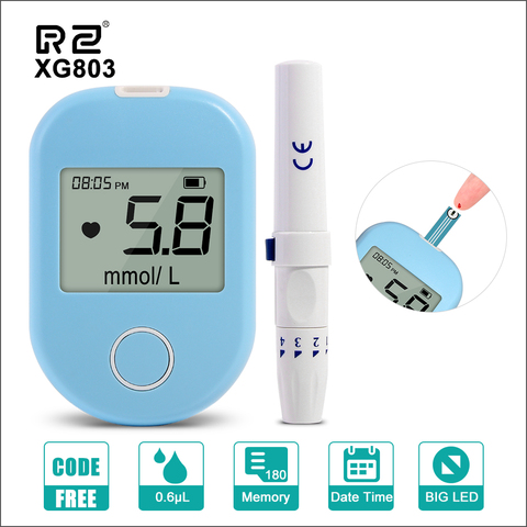 RZ Blood Glucose Meter Test Strips Lancets 50/100pcs Medical Glucometer Kit Diabetes Tester Blood Sugar Meter Health Care Tools ► Photo 1/6
