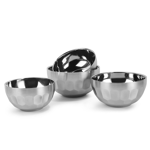 Stainless Steel Noodle Bowl Small Soup Bowls For Children Double-layer Bowl With Anti-scald Function ► Photo 1/6