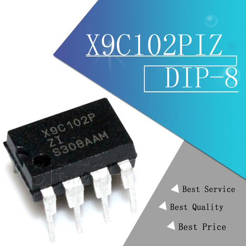 5PCS X9C102PIZ DIP8 X9C102PZI X9C102P X9C102 Digital potentiometer IC EEPOTTM POT CMOS PLASTIC 1K IND ► Photo 1/2