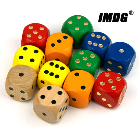 1PCS Wood Dice 40mm Big Colorful Solid Wooden Dot Game Rounded Dice Drinking Dice ► Photo 1/3