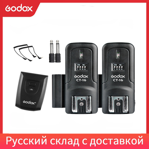 Godox CT-16 16 Channels Wireless Radio Flash Trigger Transmitter + 2x Receiver Set for Canon Nikon Pentax Studio Speedlite Flash ► Photo 1/6