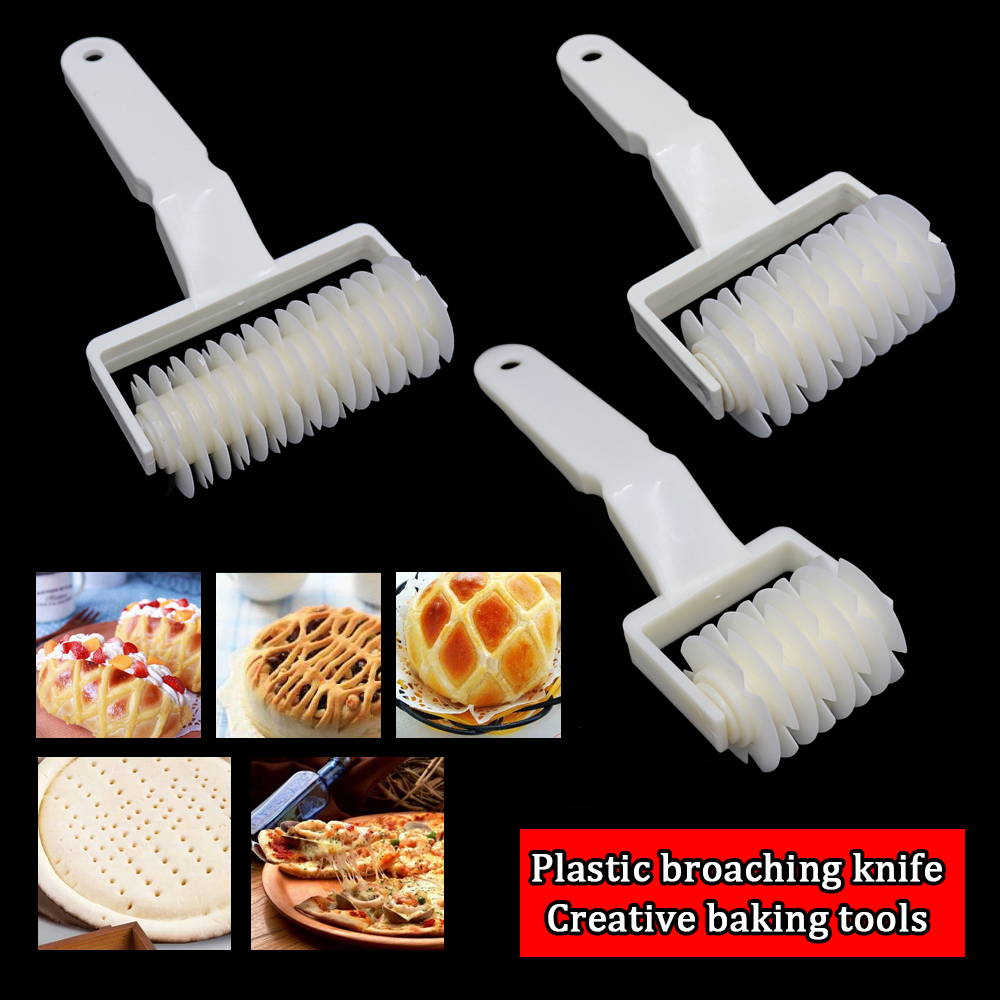 Plastic Dough Lattice Roller Cutter Pull Net Wheel Knife Pizza Pastry Cutter  Pie Craft Making Tool Baking Accessories