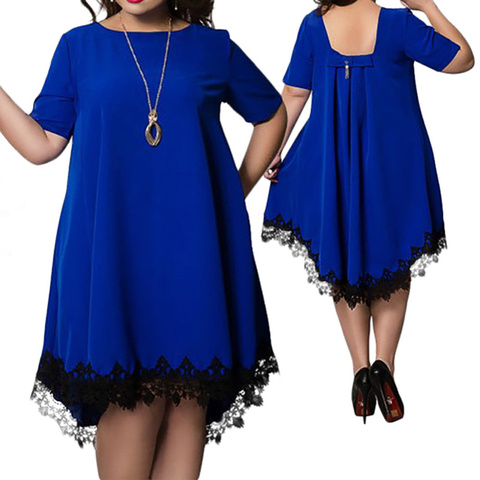 5XL 6Xl Plus Size Summer Dress Women Casual Summer Mini Backless Lace Dress Tassel Sexy Beach Dresses Party Vestidos ► Photo 1/6