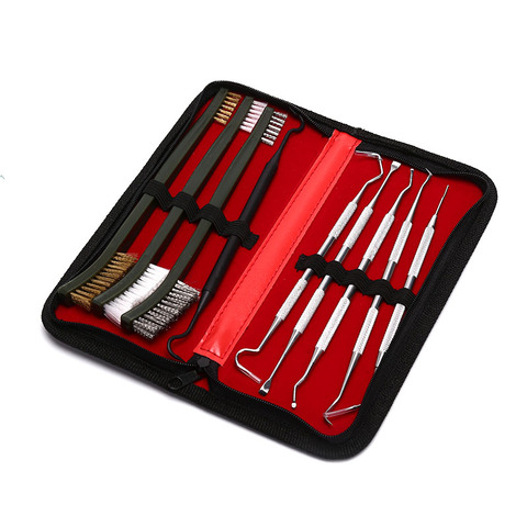 9pcs/Set Gun Cleaning Kit Set 3 Brass Steel Nylon Brush + 6 Stainless Steel Nylon Pick Tactical Rifle Pistol Gun Cleaning Tool ► Photo 1/6