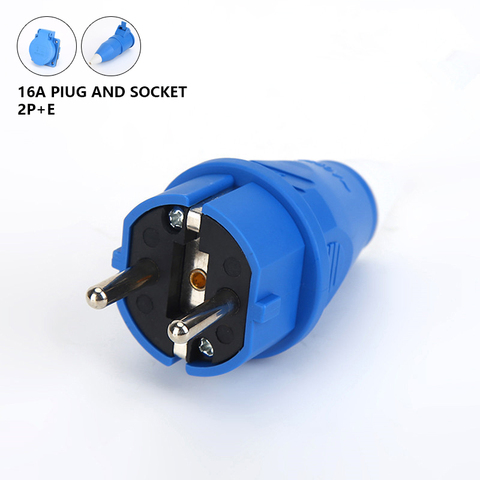 16A 220V-240V 2P+E IP44 European specifications air conditioning Industrial Plug Socket for cable Electric Power Connector ► Photo 1/6