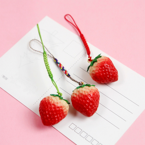 Smart phone Strap Lanyards for iPhone Samsung Xiaomi Huawei Cute Girl Strawberry Decor Mobile Phone Strap Rope SmartPhone Charm ► Photo 1/6