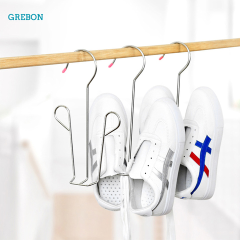 Shoes Hanging Rack Shoes Drying Hanger Multifuntion Stackable Shoe Shelf Stand For Footwear Creative Shoe Storage Organizer Hook ► Photo 1/6