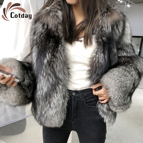Cotday Long Sleeve Casual 2022 New Fashion Fur Coat Women's Short Artificial Fox Fur Coat Autumn Winter Warm Ladies Fur Coats ► Photo 1/4