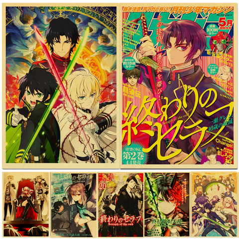 Vintage Anime Poster Seraph of the end Retro Posters Wall Stickers Kraft Paper Prints Home Bar Decoration Painting ► Photo 1/6