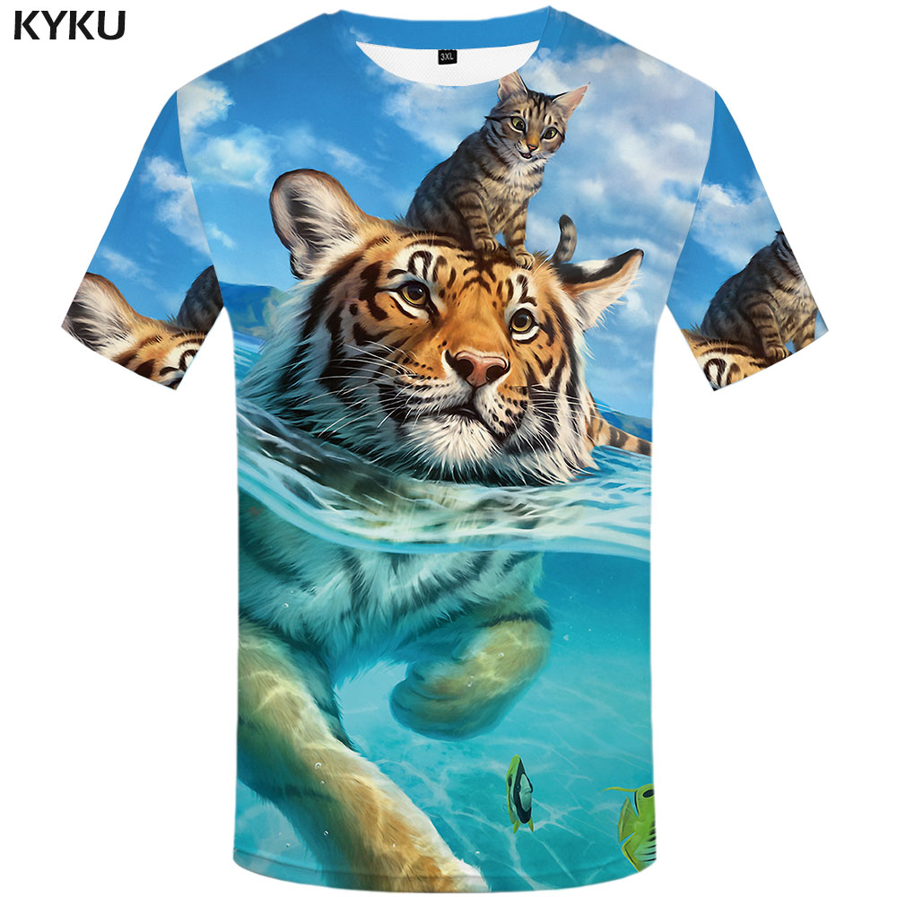 3d Print Shirt Men Tiger, 3d Fashion Tiger Shirt