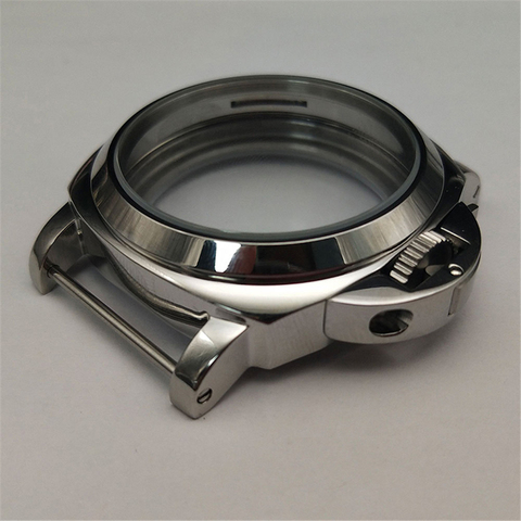 Replacement 44mm Stainless Steel Silver Watch Case Polished Shell for Eta 6497/6498 for Seagull ST36 Watch Movement ► Photo 1/4