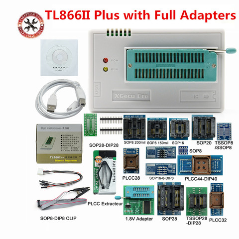 100% Original Newest TL866II Plus Universal Programmer High speed Programmer with Full Adapters + SPI +test Clip PIC Bios ► Photo 1/6
