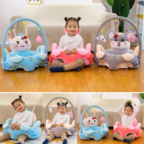 Baby Sofa Chair Support Seat Cover Baby Plush Chair Cartoon Learning Sit Plush Chair Toddler Nest Puff Washable With Rod No Fill ► Photo 1/6