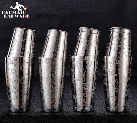 550ml/850ml Engraving Stainless Steel Cocktail Boston Bar Shaker Bar Tools ► Photo 1/6