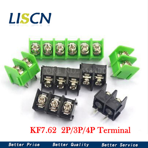 10PCS/lot 7.62 mm KF7.62 - 2P 3P 4P MG 762 - 2 3 4 Pin Can be spliced Screw Terminal Block Connector Black Green 7.62mm Pitch ► Photo 1/1