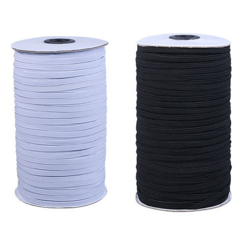 Elastic Bands 5yards 6/8/10/12mm DIY Rope Flat Rubber Elastic Ribbon for Clothes Garment tie Underwear Mask Sewing Accessories ► Photo 1/6