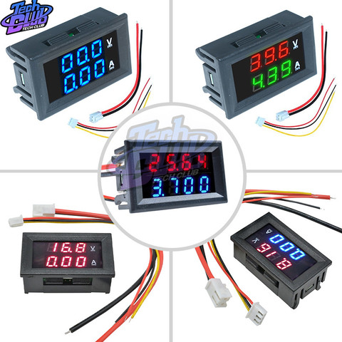 DC100V 10A 50A 100A Voltmeter Ammeter Blue Red Dual Amp Volt Voltage Current Meter Gauge Tester Panel Digital LED Display ► Photo 1/6