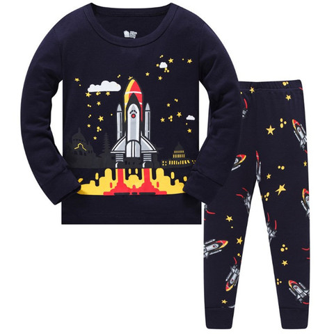 Autumn Spring New Pyjamas Baby Boys Rockets Sleepwear Kids Cotton Long Sleeve Fashion Cartoon Pajamas For Boys Clothing ► Photo 1/6