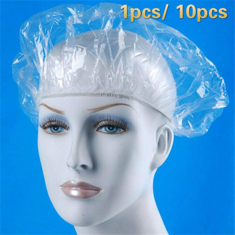 Waterproof and Durable Disposable Elastic Bath Cap Transparent Hair Salons Product That Defend Bath Shower Cap Bathroom Accessor ► Photo 1/6