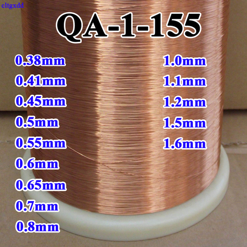 0.38 0.410.45 0.5 0.55 0.6 0.65 0.7 0.8 1.0 1.2 1.5 1.6 mm New polyurethane enameled round copper wire QA-1-155 2UEW  1 meter ► Photo 1/4