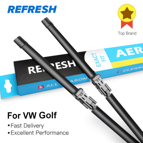 REFRESH Windscreen Wiper Blades for Volkswagen VW Golf Mk4 / Mk5 / Mk6 / Mk7 Model Year from 2002 to 2017 ► Photo 1/6