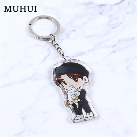 Free shipping 2022 Kpop EXO EXO-K EXO-M EXODUS Bag Keychain Kai DO SUHO Cartoon Q Stryle Key Ring Car Jewelry B098 ► Photo 1/6