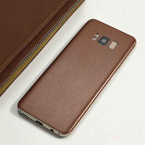 Luxury DIY Leather Skin Sticker Wrap Skin Back Paste Film For SAMSUNG Galaxy S10+ S10e S9 S8 Plus Note 10+ 9 8 A750 A9 2022 A60 ► Photo 1/5