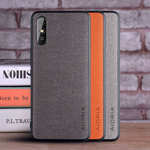 Case for Xiaomi Redmi 9A coque Luxury textile Leather skin soft TPU hard PC phone cover for xiaomi redmi 9a case funda ► Photo 1/6