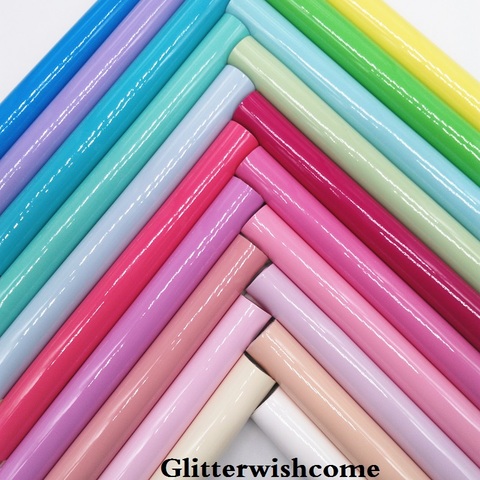 Glitterwishcome 21X29CM A4 Size Vinyl For Bows Patent Smooth Leather Fabirc Faux Leather Sheets for Bows, GM121A ► Photo 1/6