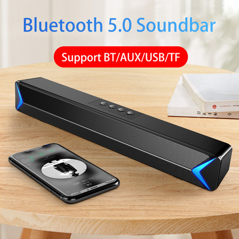2022 TV Sound Bar AUX USB Wired and Wireless Bluetooth Home Theater FM Radio Surround Sound Bar PC Speaker Computer Soundbar ► Photo 1/6