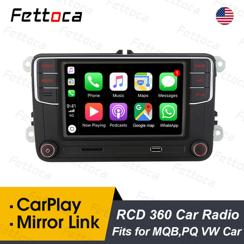 FETTOCA RCD360 Plus MIB Carplay Car Radio DS RCD330 Mirror Link Headunit For VW Polo Golf Passat Jetta MK5 MK6 B6 B7 Eos Bettle ► Photo 1/5