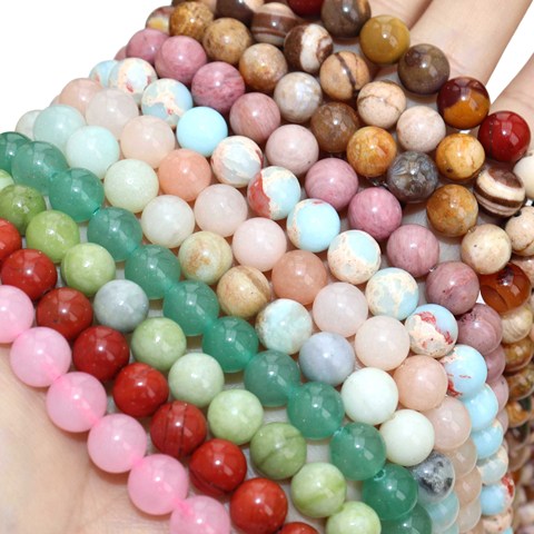 4 6 8 10mm Natural Black Lava Tiger Eye Agates Jades Bulk Loose Stone Beads For DIY Making Bracelet Necklace Jewelry Material ► Photo 1/6