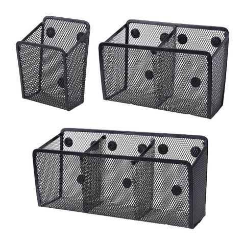 Metal Wire Mesh Magnetic Basket Storage Box Blackboard Chalk Pen Pencil Makeup Storage Organizer ► Photo 1/6