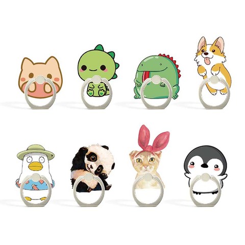 8 Styles Cute Panda Dog Animals Phone Holder Ring Mobile Phone Stand Cookies Finger Phone Ring Holder support celular ► Photo 1/6