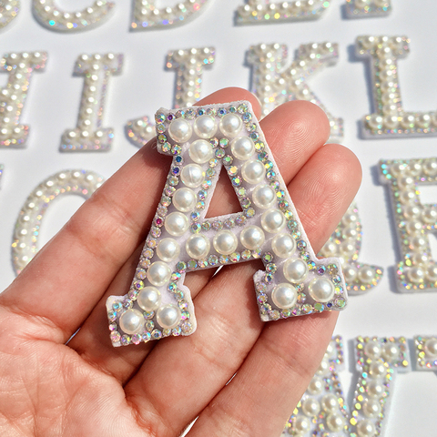 A-Z Letter Rhinestone Patch Iron-on Patches Garment Applique