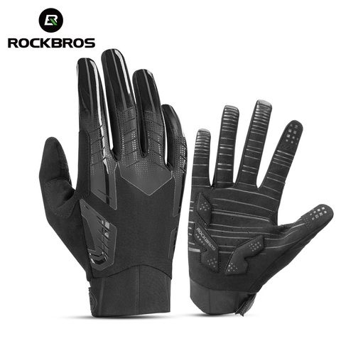 ROCKBROS Windproof Cycling Bicycle Gloves Touch Screen Riding MTB Bike Glove Thermal Warm Motorcycle Winter Autumn Bike Clothing ► Photo 1/6