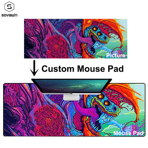 Custom Large Mouse Pad Rubber XL DIY Locking Edge Gaming Mouse Pad XXL Mouse Mat Anime 900x400mm For Keyboard Csgo Hyper Beast ► Photo 1/6