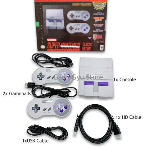 Dropshipping HD Output Super NES SNES Retro Classic Video Game Console Built-in 21 Games Can Save The Games ► Photo 1/6